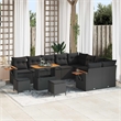 vidaXL 12 Pcs Black Garden Sofa Set With Cushions
