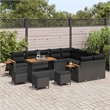 vidaXL 13 Pcs Black Garden Sofa Set With Cushions