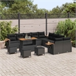 vidaXL 14 Pcs Black Garden Sofa Set With Cushions