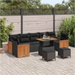 vidaXL 10 Pcs Black Garden Sofa Set With Cushions