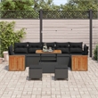vidaXL 10 Pcs Black Garden Sofa Set With Cushions