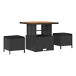 vidaXL 12 Pcs Black Garden Sofa Set With Cushions
