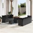 vidaXL 10 Pcs Black Garden Sofa Set With Cushions And Storage