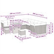 vidaXL 13 Pcs Black Garden Sofa Set With Cushions And Storage