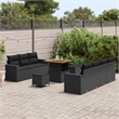vidaXL 10 Pcs Black Garden Sofa Set With Cushions And Storage