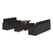 vidaXL 10 Pcs Black Garden Sofa Set With Cushions And Storage