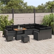 vidaXL 13 Pcs Poly Rattan Garden Sofa Set With Cushions in Black