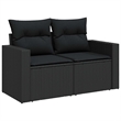 vidaXL 13 Pcs Poly Rattan Garden Sofa Set With Cushions in Black