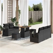 vidaXL 10 Pcs Poly Rattan Garden Sofa Set With Cushions in Black
