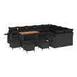 vidaXL 13 Pcs Poly Rattan Garden Sofa Set With Cushions in Black