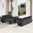 vidaXL 10 Pcs Poly Rattan Garden Sofa Set With Cushions in Black