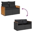 vidaXL 10 Pcs Poly Rattan Garden Sofa Set With Cushions in Black