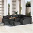vidaXL 12 Pcs Garden Sofa Set With Cushions And Storage in Black