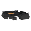 vidaXL 13 Pcs Garden Sofa Set With Cushions And Storage in Black
