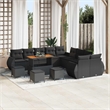 vidaXL 14 Pcs Garden Sofa Set With Cushions And Storage in Black