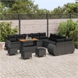 vidaXL 14 Pcs Garden Sofa Set With Cushions And Storage in Black