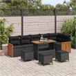 vidaXL 12 Pcs Poly Rattan Garden Sofa Set With Cushions in Black