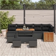 vidaXL 12 Pcs Poly Rattan Garden Sofa Set With Cushions in Black