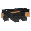 vidaXL 12 Pcs Poly Rattan Garden Sofa Set With Cushions in Black