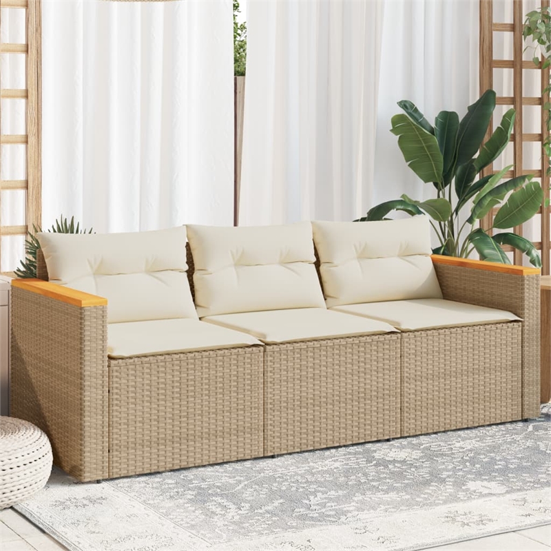 vidaXL Garden Sofa in Beige And Cream