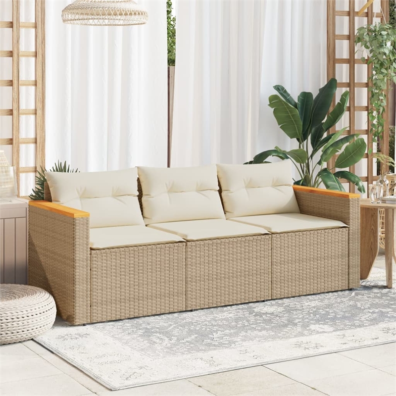 vidaXL Garden Sofa in Beige And Cream