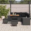 vidaXL 8 Pcs Garden Sofa Set With Cushions And Storage in Black