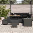 vidaXL 8 Pcs Garden Sofa Set With Cushions And Storage in Black
