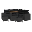 vidaXL 8 Pcs Garden Sofa Set With Cushions And Storage in Black