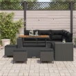 vidaXL 9 Pcs Garden Sofa Set With Cushions And Storage in Black