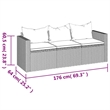 vidaXL 3-Seater Poly Rattan Patio Sofa With Cushions in Black/Black Frame