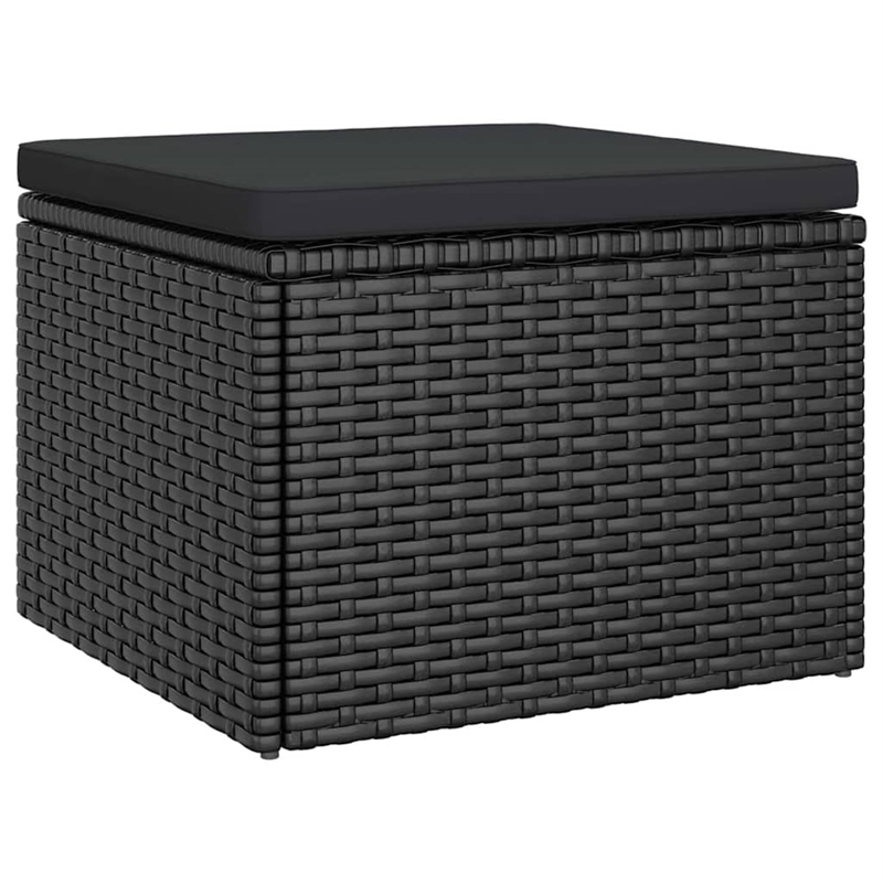 vidaXL 3-Seater PE Rattan And Powder-Coated Steel Garden Sofa Large in Black
