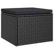 vidaXL 3-Seater PE Rattan And Powder-Coated Steel Garden Sofa Large in Black