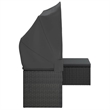 vidaXL 3-Seater PE Rattan And Powder-Coated Steel Garden Sofa Large in Black