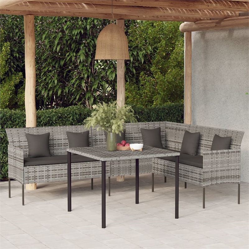 vidaXL Garden Sofa in Gray & Anthracite