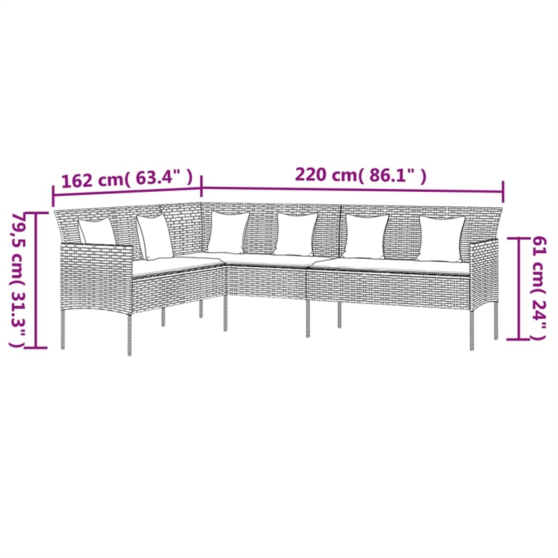vidaXL Garden Sofa in Gray & Anthracite