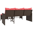 vidaXL Garden Sofa in Brown And Red