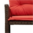 vidaXL Garden Sofa in Brown And Red