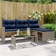 vidaXL Garden Sofa in Grey And Navy Blue