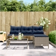 vidaXL Garden Sofa in Grey And Navy Blue