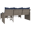 vidaXL Garden Sofa in Grey And Navy Blue