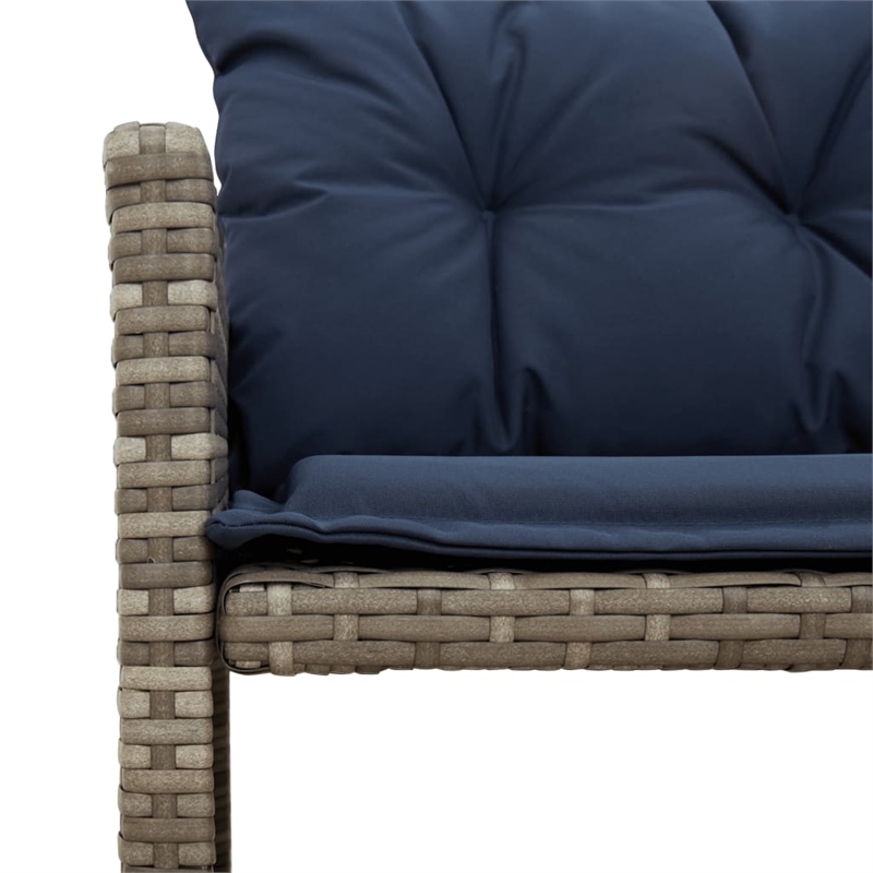 vidaXL Garden Sofa in Grey And Navy Blue