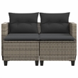 vidaXL 2-Seater PE Rattan Garden Sofa UV-Resistant in Grey