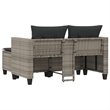 vidaXL 2-Seater PE Rattan Garden Sofa UV-Resistant in Grey