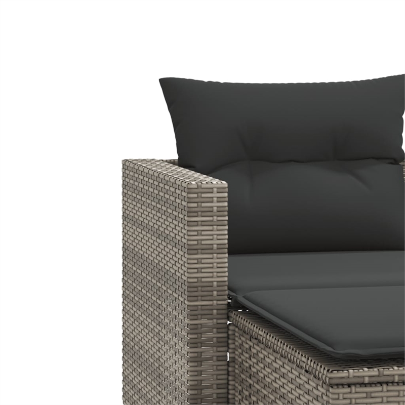 vidaXL 2-Seater PE Rattan Garden Sofa UV-Resistant in Grey
