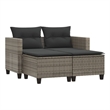 vidaXL 2-Seater PE Rattan Garden Sofa UV-Resistant in Grey