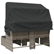 vidaXL PE Rattan & Powder-Coated Steel & Solid Acacia Wood Garden Sofa in Grey