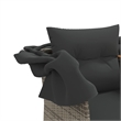 vidaXL PE Rattan & Powder-Coated Steel & Solid Acacia Wood Garden Sofa in Grey