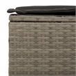vidaXL PE Rattan & Powder-Coated Steel & Solid Acacia Wood Garden Sofa in Grey