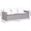 vidaXL PE Rattan & Powder-Coated Steel & Solid Acacia Wood Garden Sofa in Grey