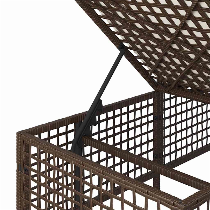 vidaXL 3-Piece PE Rattan Garden Sofa Set Adjustable Armrests in Brown